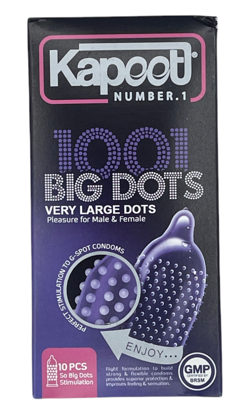 کاندوم ۱۰۰۱ خاردار درشت کاپوت مدل big dots (10 عددی)